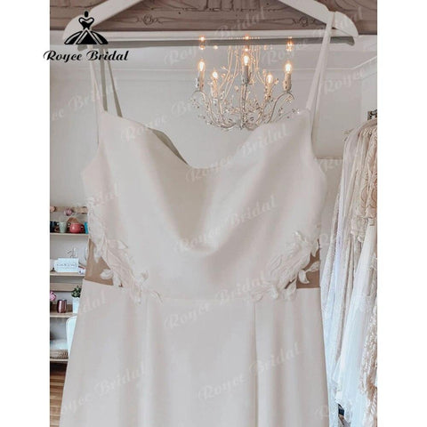 Sexy Meerjungfrau Spitze Rückenfrei Weiche Satin Frauen Brautkleid Spaghetti-trägern 2025 Brautkleider für die Braut robe soirée mariage