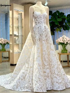 Lakshmigown Lace Sweetheart Bridal Gown Floor-Length Wedding Dress A-line Sparkly Wedding Dress Women Formal Gown Customized