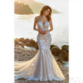 Lakshmigown Sweetheart Mermaid Wedding Dresses For Mariages Appliques Lace Court Train Tulle Vestido De Casamento Customized