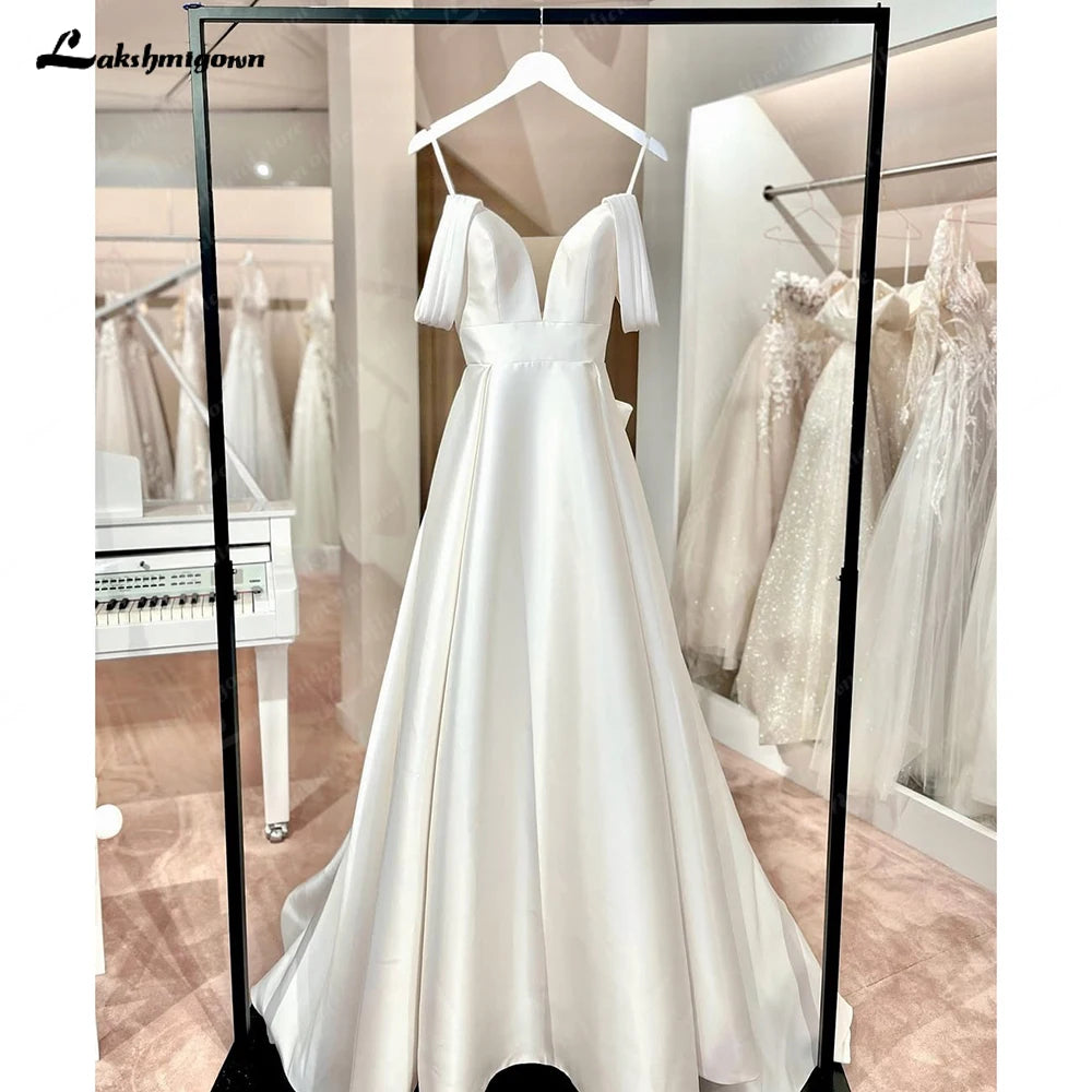 Nightbubo Luxury Wedding Dresses Women's A Line Sexy Off Shoulder Sweetheart Princess Bridal Gowns Satin Vestidos Customized