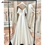 Nightbubo Luxury Wedding Dresses Women's A Line Sexy Off Shoulder Sweetheart Princess Bridal Gowns Satin Vestidos Customized