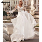 Lakshmigown Lace Tulle Beach Wedding Dresses Vestidos V Neck Women Long Boho Bride Gowns vestidos para eventos especiales