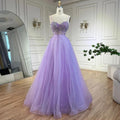 Serene Hill Customized Lilac Spaghetti Strap A Line Beaded Evening Prom Dresses Dubai Party Gowns for Women 2025 DLA72571