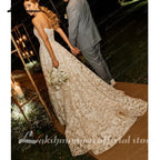 Lakshmigown Full Lace Strapless Wedding Dress Featuring Stunning Lace Appliques and Floral A-Line Bridal Dress Customized