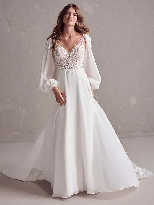 Lakshmigown Long Sleeve V Neck Lace Appliques Plus Size Wedding Dress for Women 2025 Bridal Gown Customzied robe mariee boheme
