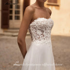 Lakshmigown Boho Floral Lace Applique Bridal Gown with Jacket Sweep Train A-Line Wedding Dress Robes De Soirée  Customized