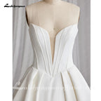 Lakshmigown Off The Shoulder Crepe Satin A-Line Bridal Gowns For Formal Party Floor Length Wedding Dress Vestidos Customized