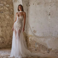Customized 2026 Hot Sale Ivory Wedding Dress Strapless Sweetheart Neck Sheer Beaded Mermaid Bridal Gown With Cape