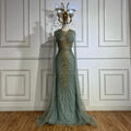 Serene Hill Luxury Beaded Mermaid Evening Dresses with Cape Sleeves Caramel Formal Party Gown for Women Customized DLA72940