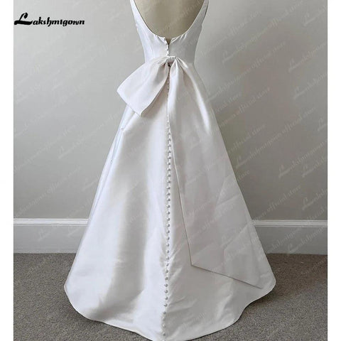 Vestidos de noiva em cetim A-Line NumberSea para mulher 2025 Vestidos civis para noivas Praia Boho Vestidos de noiva com laço 