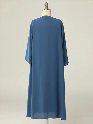 Kleider für die Brautmutter, Spitze, Marineblau, mit Jacke und Flügelärmeln