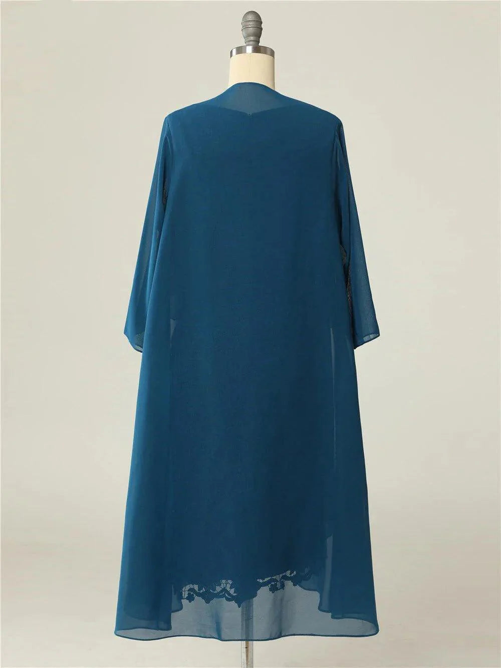 Vestidos para a mãe da noiva com decote em V, manga curta, renda e casaco