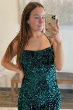 Vestido de baile comprido com lantejoulas fúcsia e racha PSK325