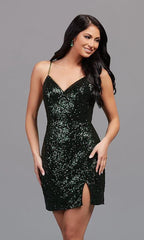 Vestido Corto de Lentejuelas para el Baile de Otoño SYH16