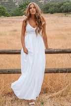 Simple White Lace A-line Plus Size Beach Wedding Dresses, Bridal Dresses, MW553