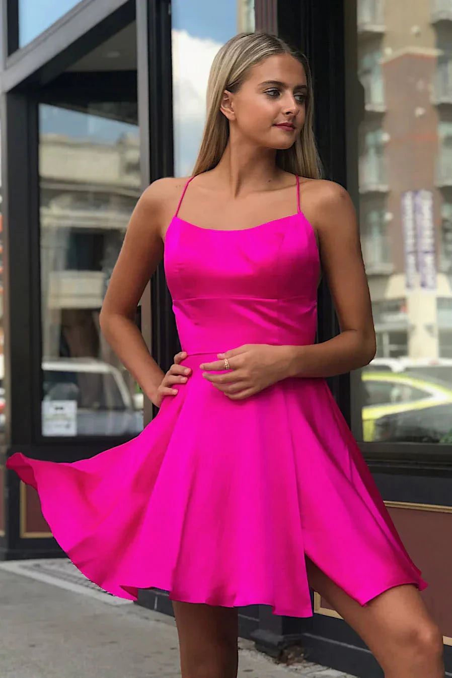 Spaghettiträger Criss-Cross-Heimkehrkleid SYH71