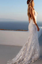 Träger Meerjungfrau Ballkleid V-Ausschnitt Formelles Partykleid mit Applikationen PSK089