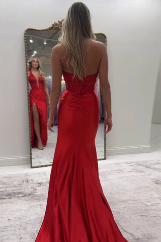 Glitzerndes Meerjungfrau-Neckholder-Ballkleid mit V-Ausschnitt in Königsblau, langes Ballkleid PSK667
