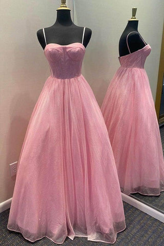 Glitzerndes A-Linien-Ballkleid mit herzförmigen Trägern und Tüll in Lila, langes Ballkleid PSK264
