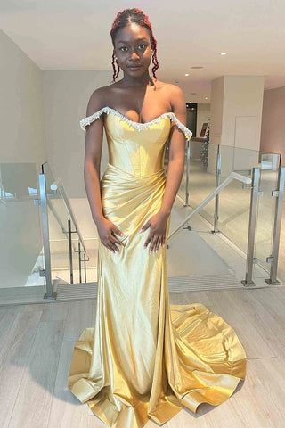Vestido de festa comprido com corpete espartilho fúcsia brilhante, estilo sereia, ombro descoberto, PSK582