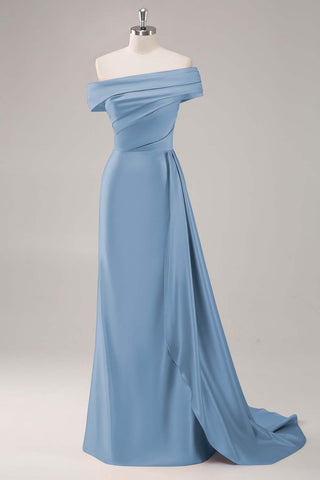 Lilac Sheath One Shoulder Long Formal Dress with Streamer