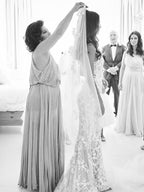 Träger Meerjungfrau Hochzeitskleider Spitze Applikationen Kleider Hochzeitskleider