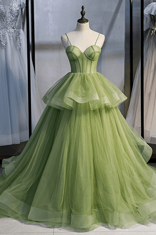 Träger Mint Salbei Grün A-Linie Frühling Formelles Ballkleid PSK338