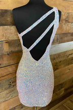 Vestido de Baile de Graduación Rosa Fuerte Brillante con Lentejuelas SYH19