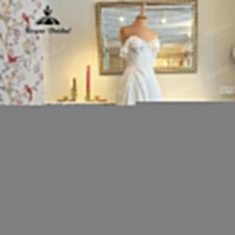 NumberSea Herzförmiger Ausschnitt, weiches Satin, A-Linie, florale Spitze, Brautkleid mit Flügelärmeln, 2024, klassisches Brautkleid, Robe de Réception de Mariag 