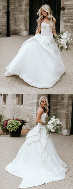 Liebsten Trägerlosen Spitze Satin Ballkleid Brautkleider, DB0171