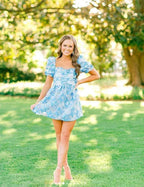 Vestido corto de estilo retro con flores, línea A, para el baile de bienvenida, conjunto de verano Y2957