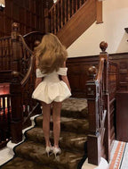 Robe de bal à bretelles tombantes en satin blanc, ligne A, mini pour le retour à la maison, modèle Y8420