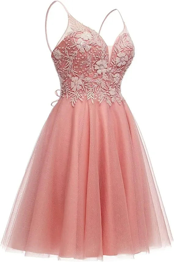 Funkelnde Tüll-Heimkehrkleider für Teenager Mini-Cocktailkleid Y2411