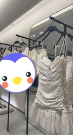 Schickes Rüschenkleid mit Raffung Kurzes Homecoming-Kleid Y2024