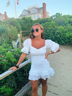 Robe blanche rétro pour le bal de fin d'année Robe d'été blanche Y2280