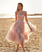 Einschulter-Tüll-Abschlussballkleid SYP167