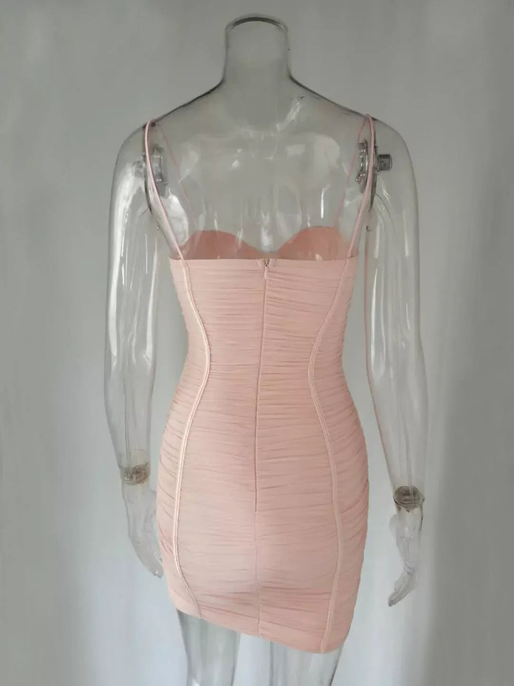 Damen Sommerbekleidung Kleid Sexy Schulterträger Schmaler Club Party Neues Rosa Kleid Casual Kleid Mini Homecoming Kleid Y950