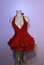 Rotes Pailletten A-Linien Homecoming-Kleider Funkelnde Pailletten Cocktailkleider Y4239