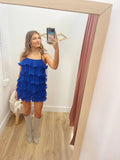 Vestido de Fiesta Azul Real con Niveles para el Baile de Regreso a Casa Vestido de Fiesta Azul Real Y2308