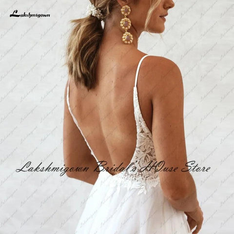 Vestido de noiva estilo boho NumberSea, verão 2022, praia, costas nuas, sexy, casamento, tule, recibo, festa, renda, alças finas 