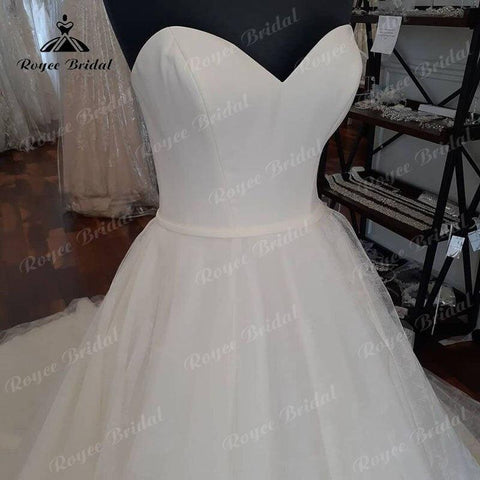 NumberSea Vestido Novia Schatz Satin Tüll A-linie Brautkleid Weg Von der Schulter 2025 Braut Ballkleid für Frauen sukienka na wesele 