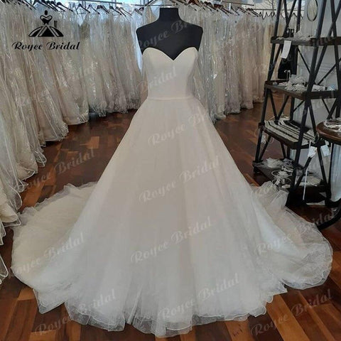 NumberSea Vestido Novia Schatz Satin Tüll A-linie Brautkleid Weg Von der Schulter 2025 Braut Ballkleid für Frauen sukienka na wesele 