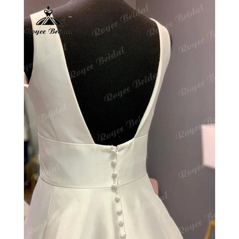 Vestito da Sposa Vintage Backless Robe Crepe Satin Hochzeit Kleid 2024 Sleeveless Frauen Brautkleider Hochzeitskleid Nach Maß 