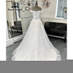 Vinatge Off Shoulder Lace A Line Wedding Dress for Women 2024 V Neck Short Cap Sleeve Bridal Gown Sweep Train Vestido Novia Sexy