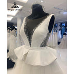 NumberSea Vintage Boho Beach Sleeveless Beadings Mermaid Wedding Dress with Detachable Skirt 2025 Bridal Gown Sweep Train Vestido De Noiva