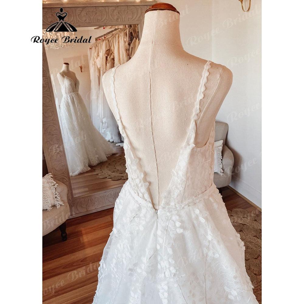 Vintage Women A Line Beach Lace Wedding Dress Open Back 2025 2025 Off White Wedding Gowns for Bride Brautkleider NumberSea