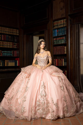 Besticktes Ballkleid mit kalten Schultern von Petite Adele PQ1059