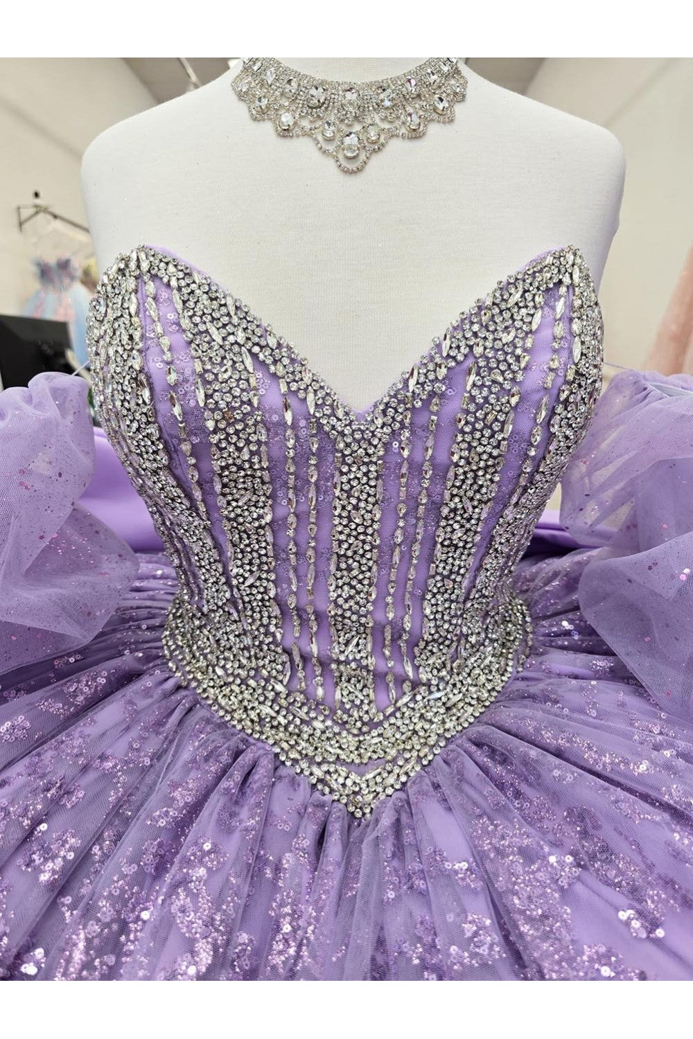 Strapless Bow Ball Gown by Petite Adele PQ1080