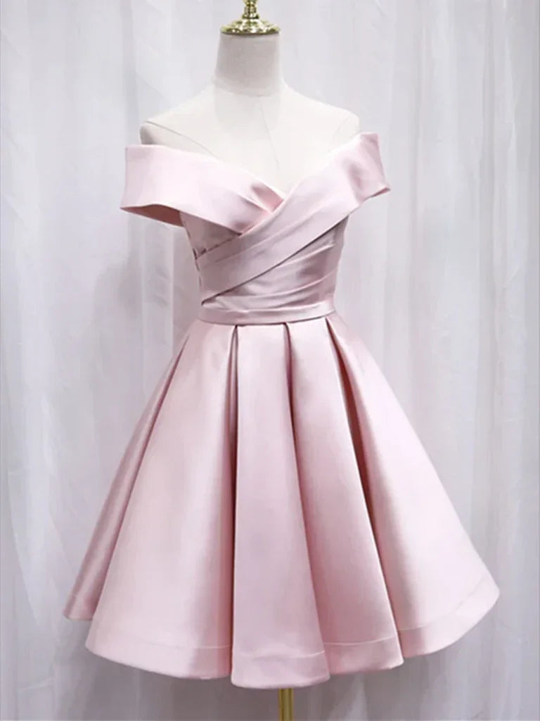 Einfaches Marineblaues Kurzes Homecoming-Kleid Rüschen-Minikleid Partykleider Maßgefertigte Damen-Partykleider Kurzes Abschlussballkleid Y2123