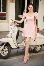 Vestido de Línea A Rosa para el Baile de Regreso Vestido de Fiesta Rosa Y2554